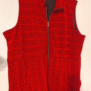 Red and black vest